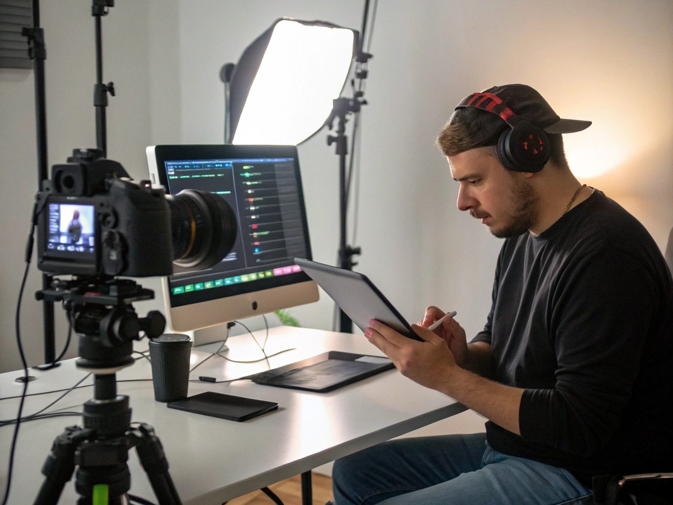 Professional creator collaborating on digital brand content